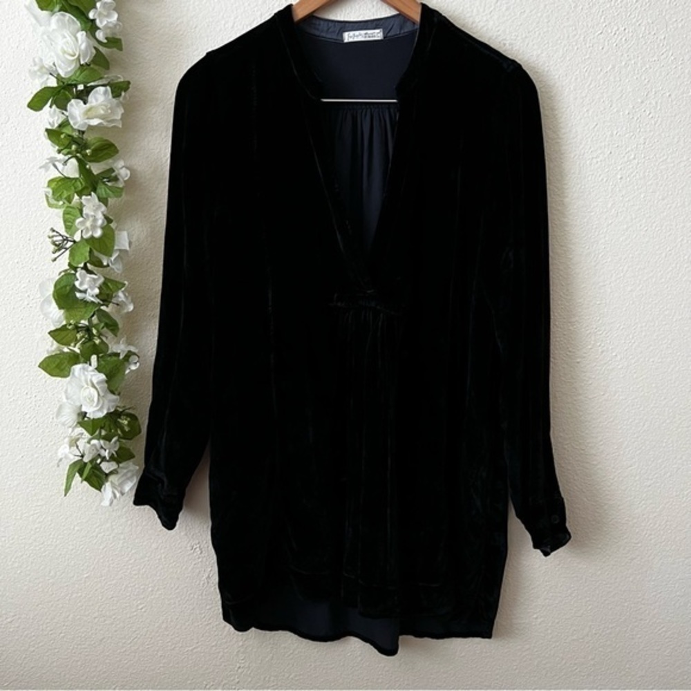 RARE Free People x CP Shades Black Silk Blend Velvet She's Got It Tunic Dress - Picture 2 of 13